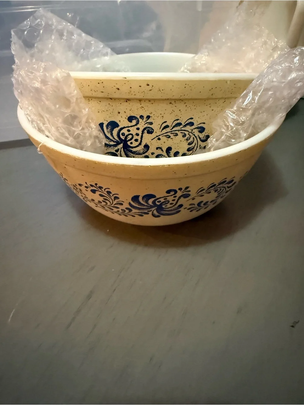 Lot of 2 Vintage Pyrex Homestead Blue Flowers Mixing Bowls 401 & 402 Like new!